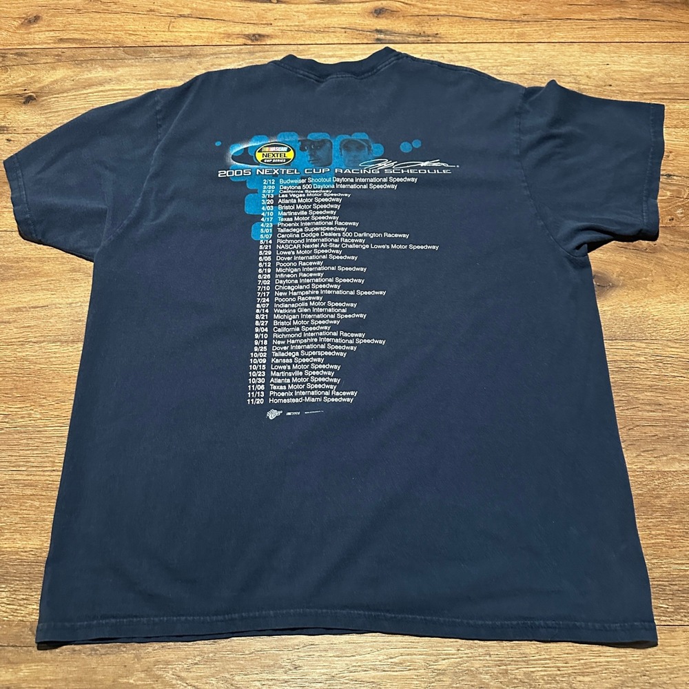 Vintage Winners Circle Jeff Gordon NASCAR Racing T-Shirt Mens XL 2005 Schedule - Picture 3 of 7